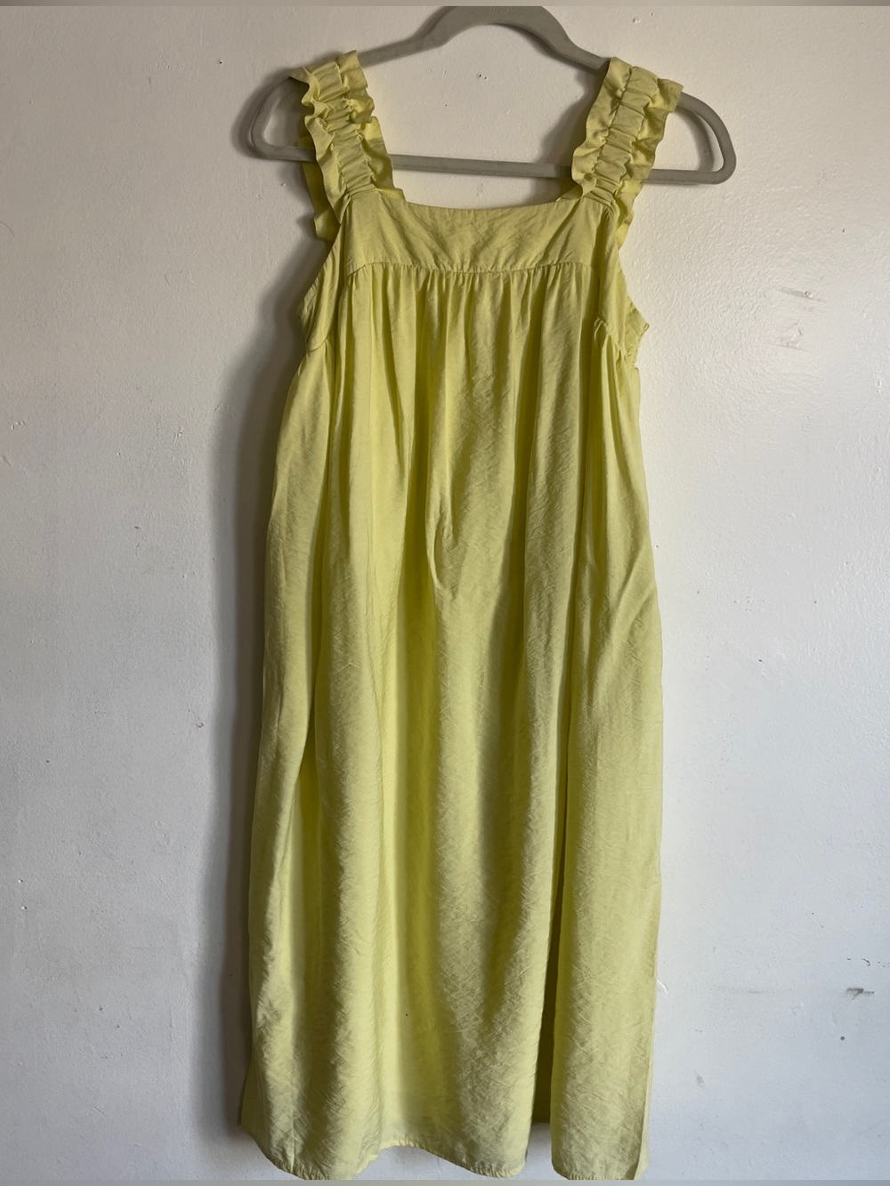A New Day Yellow Ruffle Strap Midi Dress Women’s Small Cottagecore Sundress